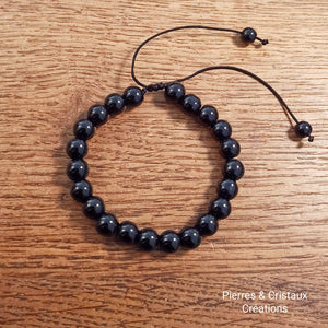 Bracelet réglable en Onyx