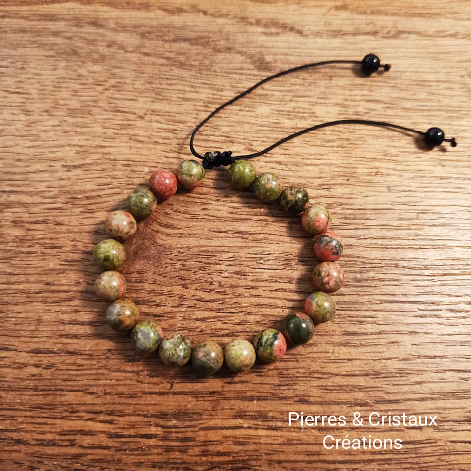 Bracelet réglable en Unakite